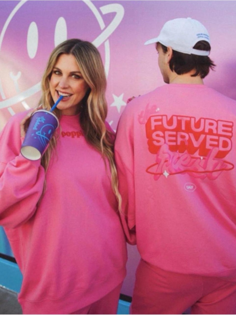 Poppi X Target Pink Graphic Crewneck Sweatshirt